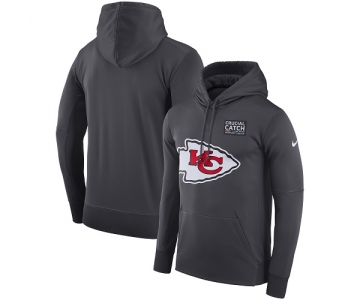Men's Kansas City Chiefs Nike Anthracite Crucial Catch Performance Pullover Hoodie
