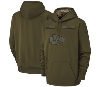 Men's Kansas City Chiefs Nike Olive Salute to Service Sideline Therma Performance Pullover Hoodie