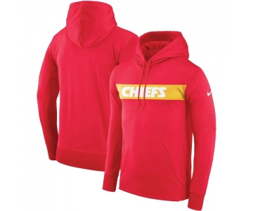 Men's Kansas City Chiefs Nike Red Sideline Team Performance Pullover Hoodie