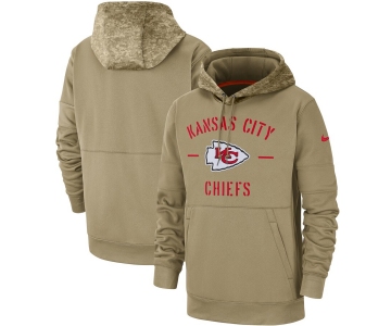 Men's Kansas City Chiefs Nike Tan 2019 Salute to Service Sideline Therma Pullover Hoodie