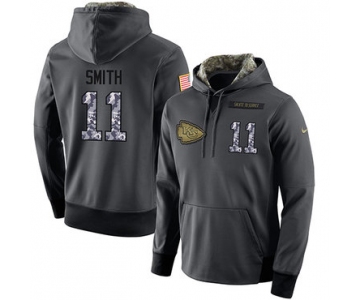 NFL Men's Nike Kansas City Chiefs #11 Alex Smith Stitched Black Anthracite Salute to Service Player Performance Hoodie