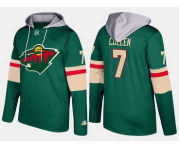 Adidas Minnesota Wild 7 Matt Cullen Name And Number Green Hoodie