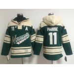 Men's Minnesota Wild #11 Zach Parise Old Time Hockey Green Hoodie