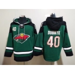 Men's Minnesota Wild #40 Devan Dubnyk Green Ageless Must-Have Lace-Up Pullover Hoodie