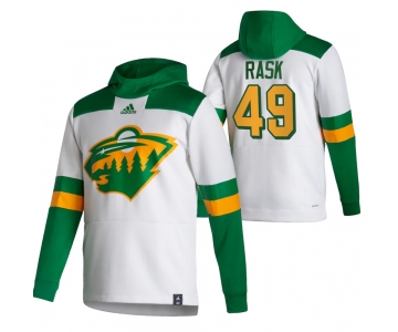 Minnesota Wild #49 Victor Rask Adidas Reverse Retro Pullover Hoodie White