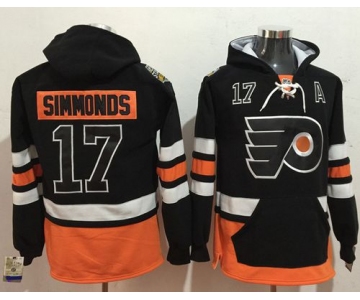 Flyers #17 Wayne Simmonds Black Name & Number Pullover NHL Hoodie