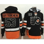 Flyers #53 Shayne Gostisbehere Black Name & Number Pullover NHL Hoodie