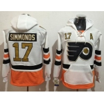 Men's Philadelphia Flyers #17 Wayne Simmonds White with Gold 50th Patch Stitched NHL Old Tim Hockey Hoodie