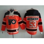 Men's Philadelphia Flyers #53 Shayne Gostisbehere Old Time Hockey Alternate Orange Hoodie