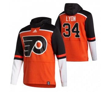 Philadelphia Flyers #34 Alex Lyon Adidas Reverse Retro Pullover Hoodie Orange