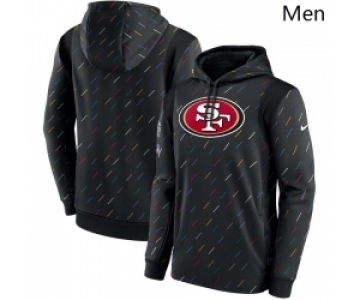 Men San Francisco 49ers Nike Charcoal 2021 NFL Crucial Catch Therma Pullover Hoodie