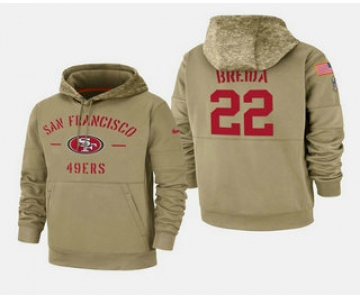 Men's San Francisco 49ers #22 Matt Breida 2019 Salute to Service Sideline Therma Hoodie