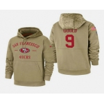 Men's San Francisco 49ers #9 Robbie Gould 2019 Salute to Service Sideline Therma Pullover Hoodie