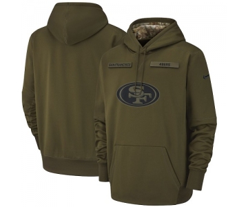 Men's San Francisco 49ers Nike Olive Salute to Service Sideline Therma Performance Pullover Hoodie