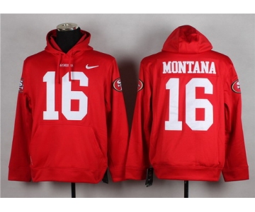 Nike San Francisco 49ers #16 Joe Montana Red Hoodie