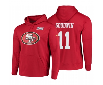 San Francisco 49ers #11 Marquise Goodwin Nike NFL 100 Primary Logo Circuit Name & Number Pullover Hoodie Scarlet
