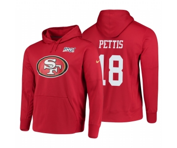 San Francisco 49ers #18 Dante Pettis Nike NFL 100 Primary Logo Circuit Name & Number Pullover Hoodie Scarlet