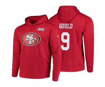 San Francisco 49ers #9 Robbie Gould Nike NFL 100 Primary Logo Circuit Name & Number Pullover Hoodie Scarlet