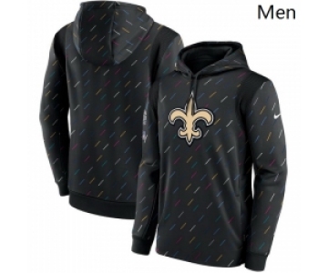 Men New Orleans Saints Nike Charcoal 2021 NFL Crucial Catch Therma Pullover Hoodie