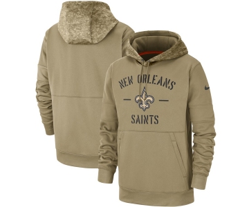 Men's New Orleans Saints Nike Tan 2019 Salute to Service Sideline Therma Pullover Hoodie