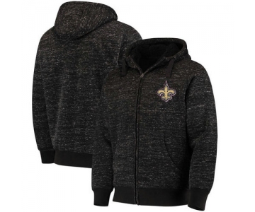 New Orleans Saints G-III Sports by Carl Banks Discovery Sherpa Full-Zip Jacket - Heathered Black