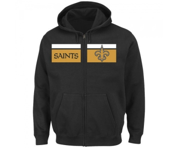 New Orleans Saints Majestic Touchback Full-Zip Hoodie - Black