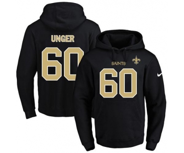 Nike Saints #60 Max Unger Black Name & Number Pullover NFL Hoodie