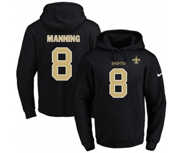 Nike Saints #8 Archie Manning Black Name & Number Pullover NFL Hoodie