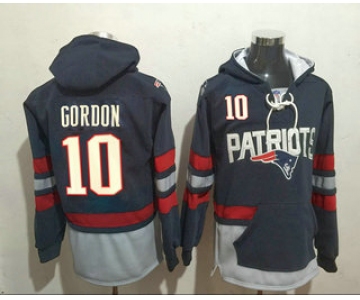 Men's New England Patriots #10 Josh Gordon 2016 Navy Blue Team Color Stitched NFL Hoodie