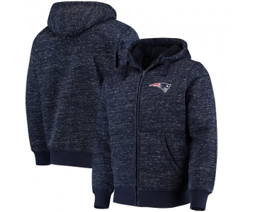 Men's New England Patriots G-III Sports by Carl Banks Heathered Navy Discovery Sherpa Full-Zip Jacket