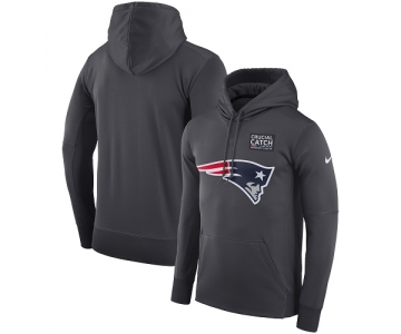 Men's New England Patriots Nike Anthracite Crucial Catch Performance Pullover Hoodie