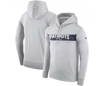 Men's New England Patriots Nike Gray Sideline Team Performance Pullover Hoodie