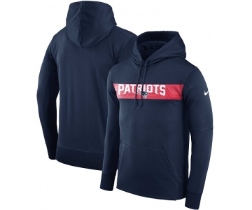 Men's New England Patriots Nike Navy Sideline Team Performance Pullover Hoodie