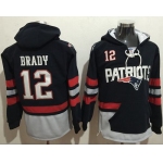 New England Patriots #12 Tom Brady Blue Sawyer Hooded Sweatshirt NFL Hoodie