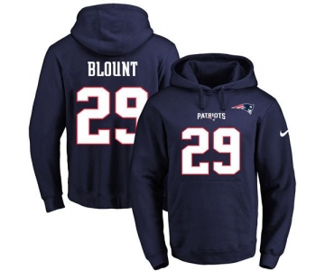 Nike Patriots #29 LeGarrette Blount Navy Blue Name & Number Pullover NFL Hoodie