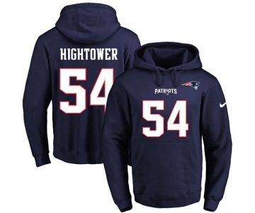 Nike Patriots #54 Dont'a Hightower Navy Blue Name & Number Pullover NFL Hoodie