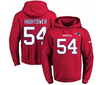 Nike Patriots #54 Dont'a Hightower Red Name & Number Pullover NFL Hoodie