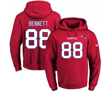 Nike Patriots #88 Martellus Bennett Red Name & Number Pullover NFL Hoodie