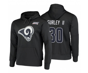 Los Angeles Rams #30 Todd Gurley II Nike NFL 100 Primary Logo Circuit Name & Number Pullover Hoodie Charcoal