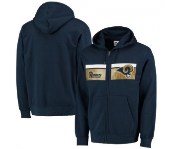 Los Angeles Rams Majestic Touchback Full-Zip Hoodie - Navy