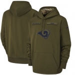 Los Angeles Rams Nike Salute to Service Sideline Therma Performance Pullover Hoodie - Olive