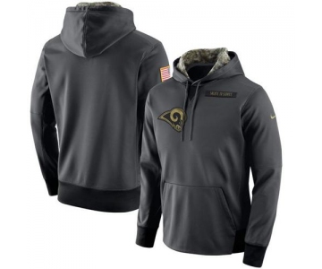 Men's Los Angeles Rams Nike Anthracite Salute to Service Player Performance Hoodie