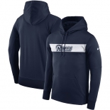 Men's Los Angeles Rams Nike Navy Sideline Team Performance Pullover Hoodie