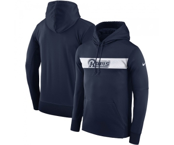 Men's Los Angeles Rams Nike Navy Sideline Team Performance Pullover Hoodie