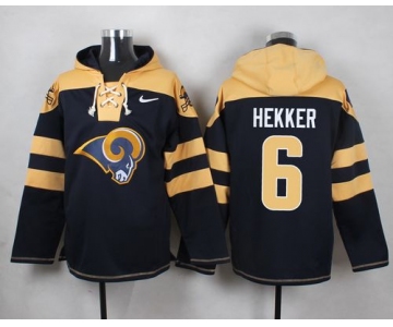 Nike Rams #6 Johnny Hekker Navy Blue Player Pullover NFL Hoodie