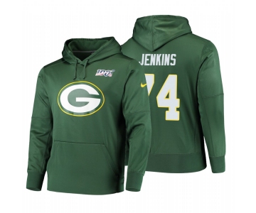 Green Bay Packers #74 Elgton Jenkins Nike NFL 100 Primary Logo Circuit Name & Number Pullover Hoodie Green