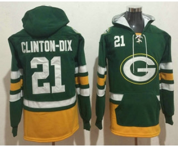 Men's Green Bay Packers #21 Ha Ha Clinton-Dix NEW Green Pocket Stitched NFL Pullover Hoodie