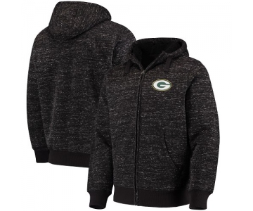 Men's Green Bay Packers G-III Sports by Carl Banks Heathered Black Discovery Sherpa Full-Zip Jacket