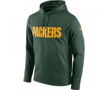 Men's Green Bay Packers Nike Green Circuit Wordmark Essential Performance Pullover Hoodie