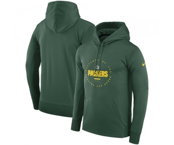 Men's Green Bay Packers Nike Green Sideline Property Of Wordmark Logo Performance Pullover Hoodie